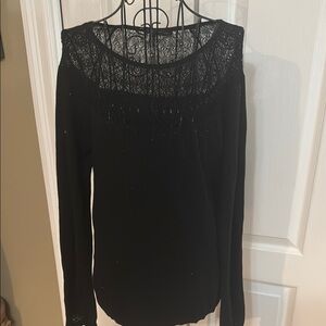 White House Black Market Black Lace Sweater